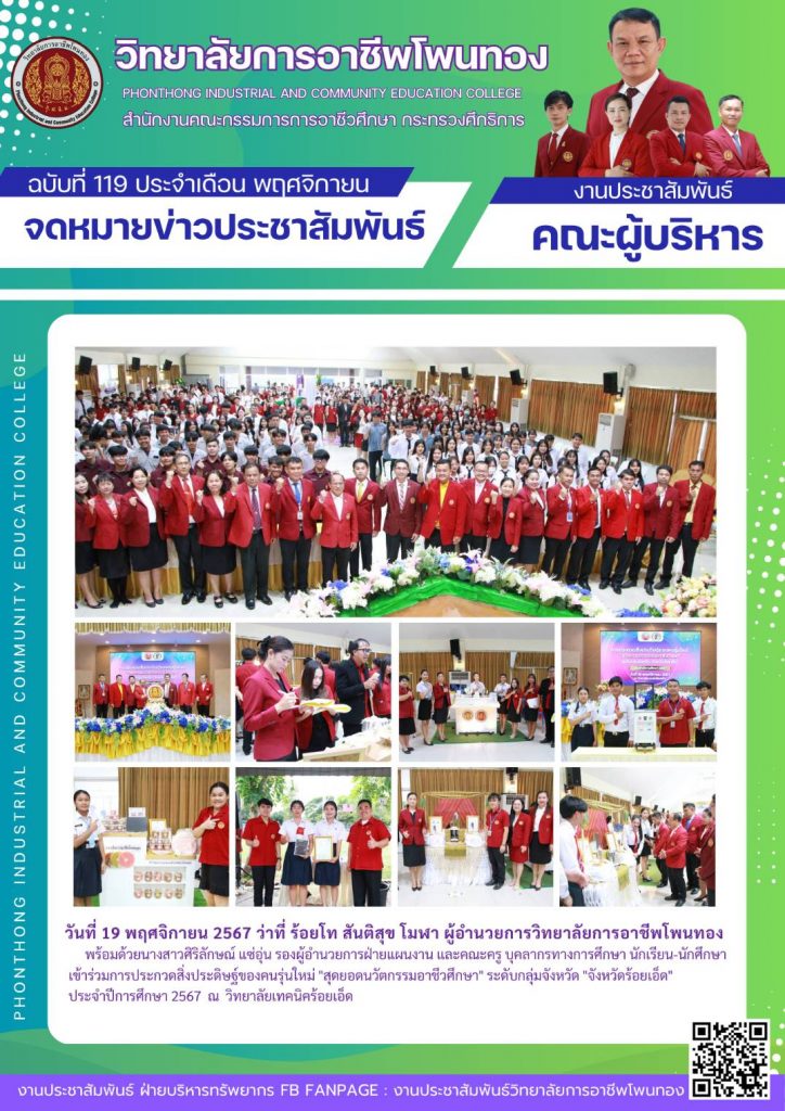เข้าร่วมการประกวดสิ่งประดิษฐ์ของคนรุ่นใหม่”สุดยอดนวัตกรรมอาชีวศึกษา”ระดับกลุ่มจังหวัด”จังหวัดร้อยเอ็ด”ประจำปีการศึกษา 2567